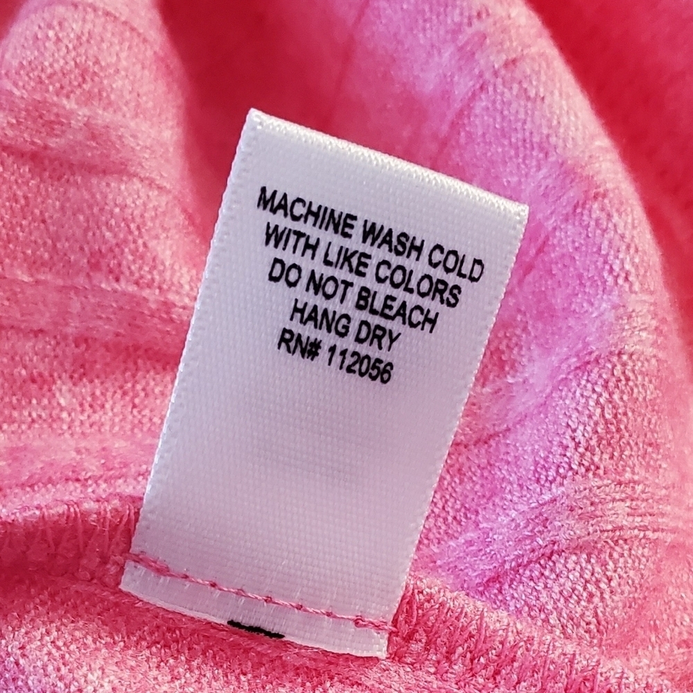 Zenana Pink Ribbed Long Sleeve Crew Neck Knit Soft Stretch Basic Top Size L - Picture 8 of 8